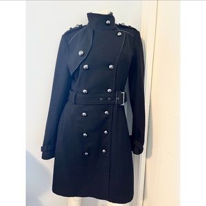 Miss Sixty black wool knee length coat - size m